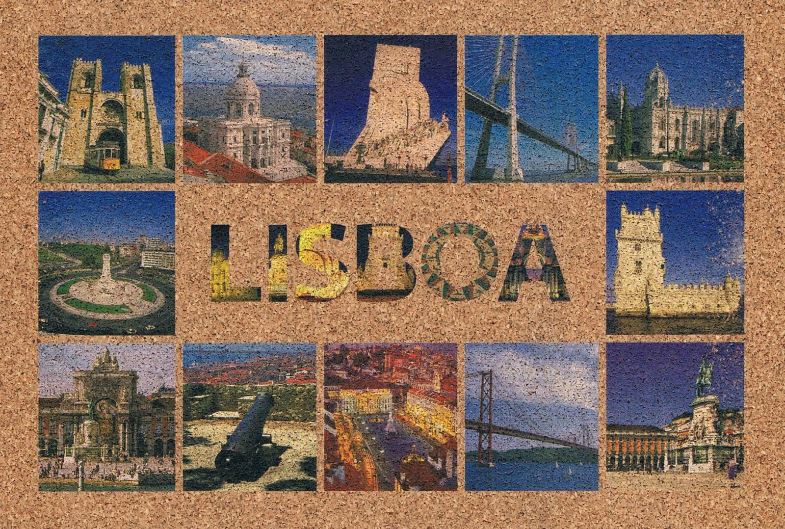 Lisbon Monuments, Bridges and Viewpoints Cork Postcard