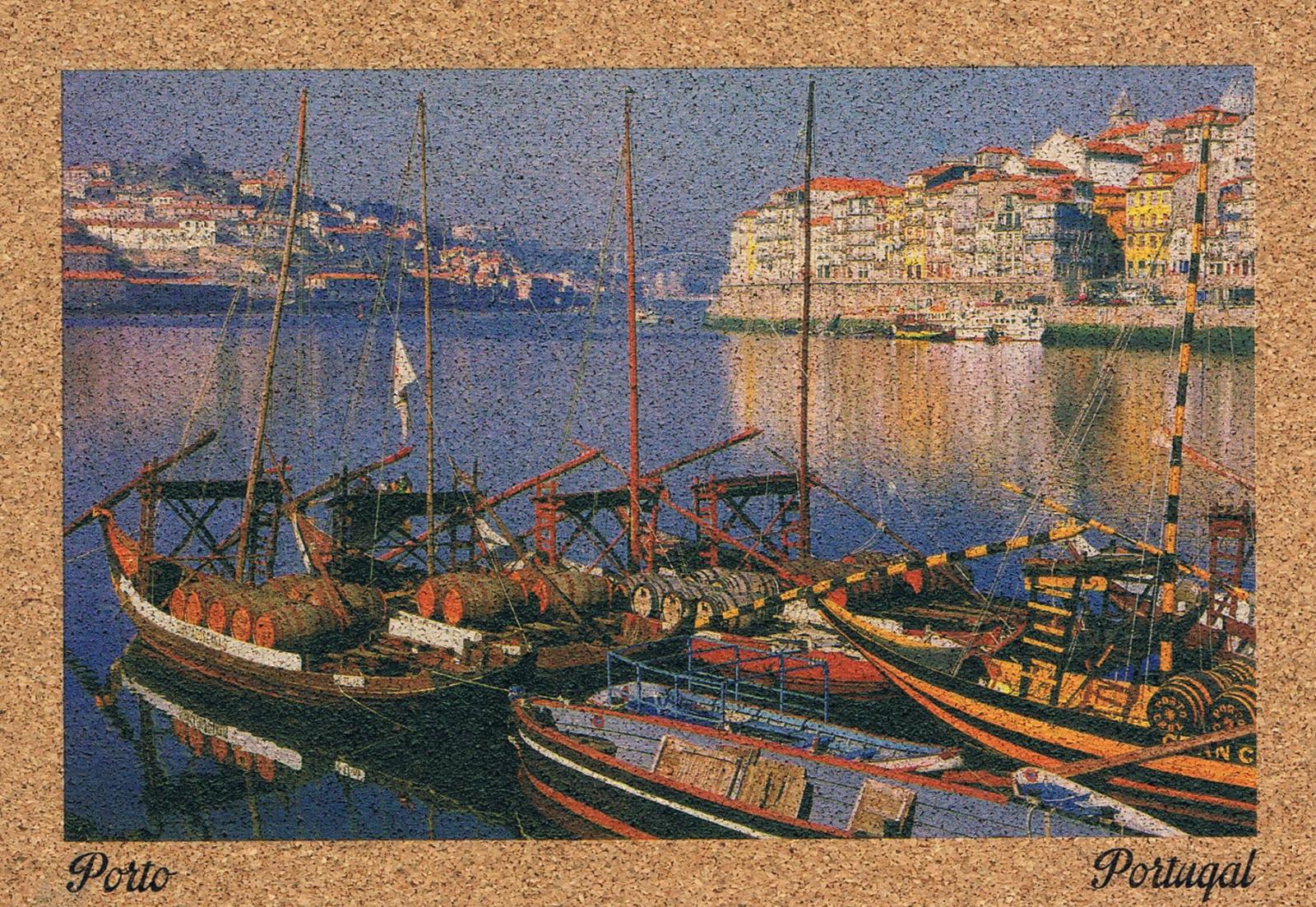 Porto Ribeira and Traditional Rabelo Boats Cork Postcard
