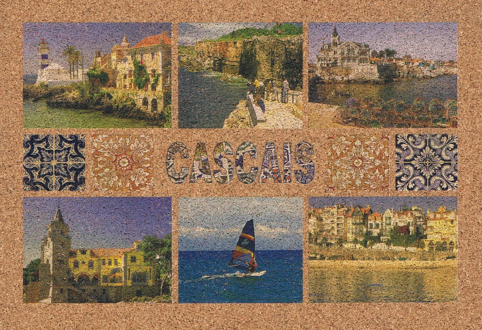 Cascais Lighthouse, Beaches and Windsurfing Cork Postcard