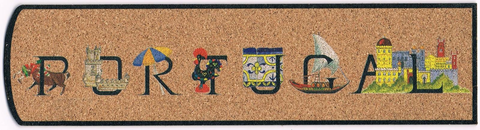 PORTUGAL Illustrated Lettering Cork Bookmark