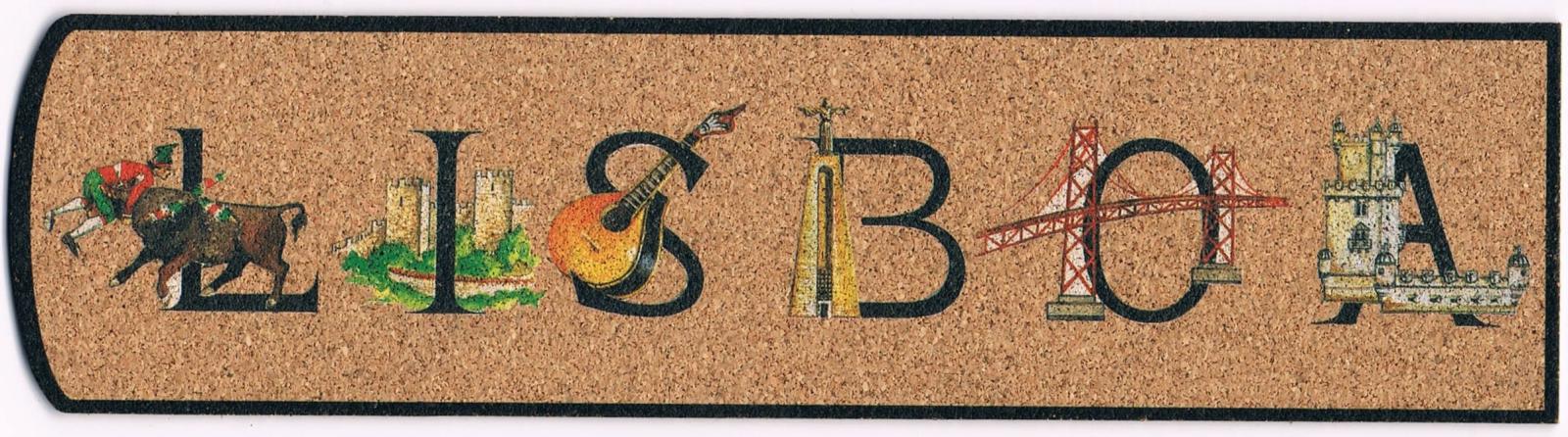 Illustrated LISBOA Lettering Cork Bookmark