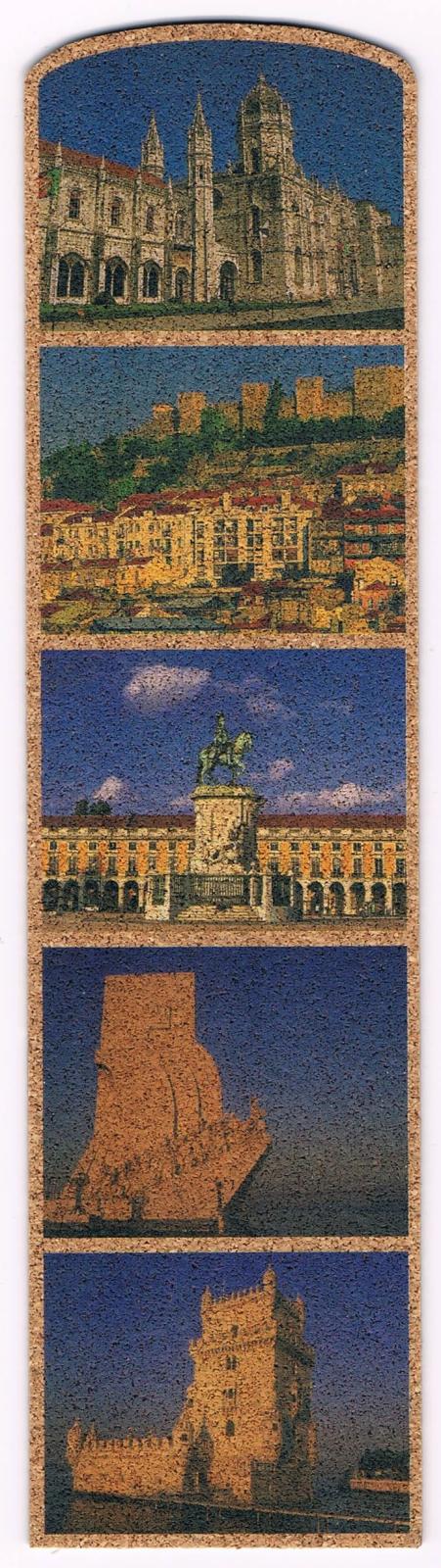Lisbon Landmarks Five-Scene Cork Bookmark