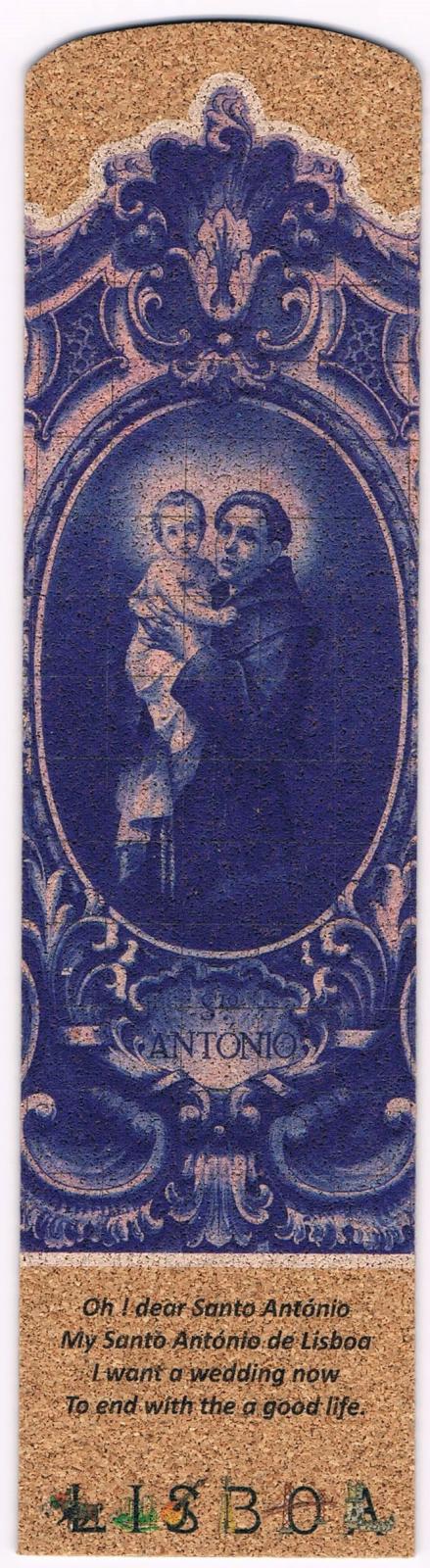 Saint Anthony with Child Blue Azulejo Cork Bookmark