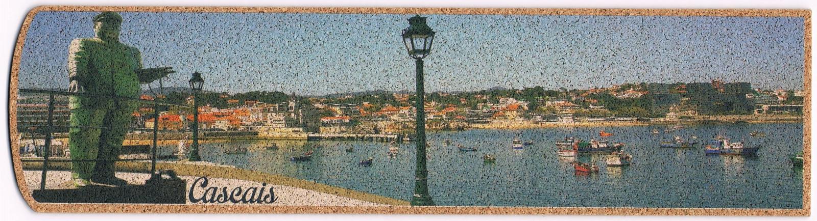 Cascais Bay Fishing Boats Panoramic Cork Bookmark