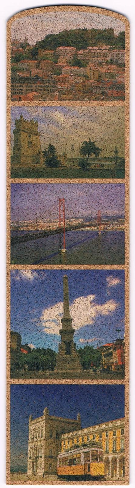 Lisbon Landmarks Five-Scene Cork Bookmark