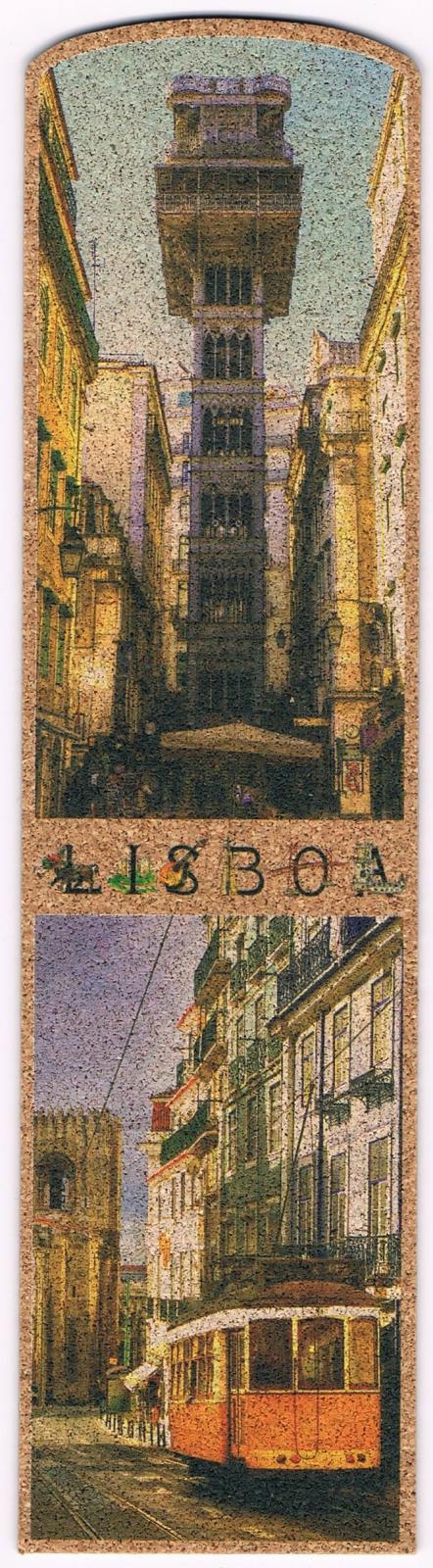 Santa Justa Lift and Lisbon Cathedral Tram Cork Bookmark
