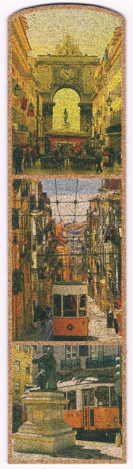 Rua Augusta Arch and Historic Lisbon Trams Cork Bookmark