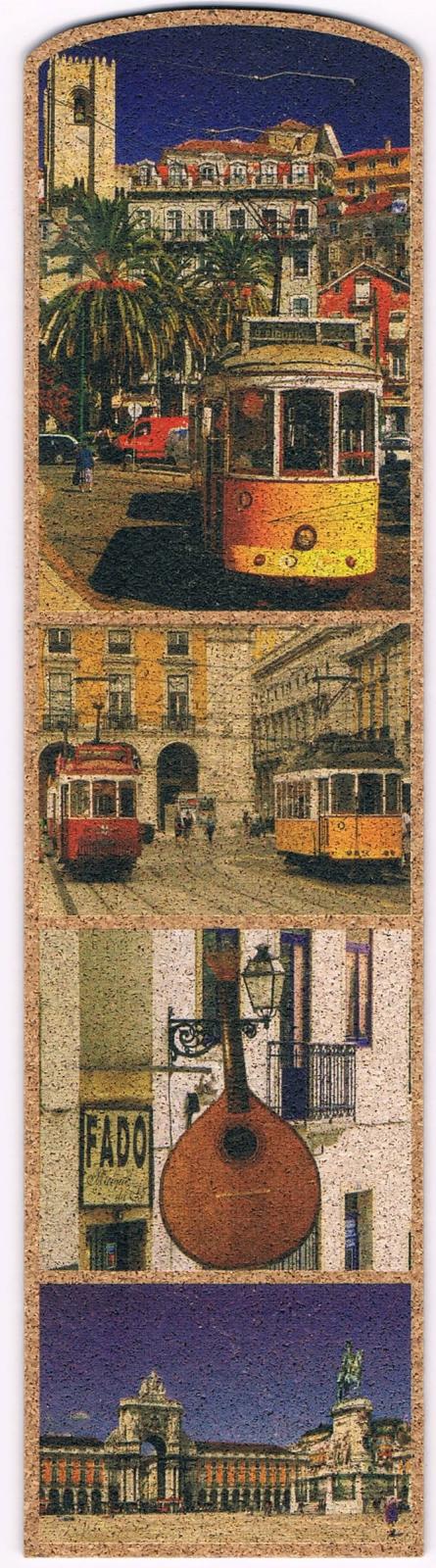 Lisbon Trams, Fado Guitar and Praça do Comércio Cork Bookmark