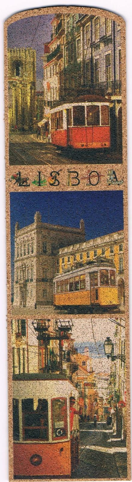 Historic Lisbon Trams and Cathedral Cork Bookmark