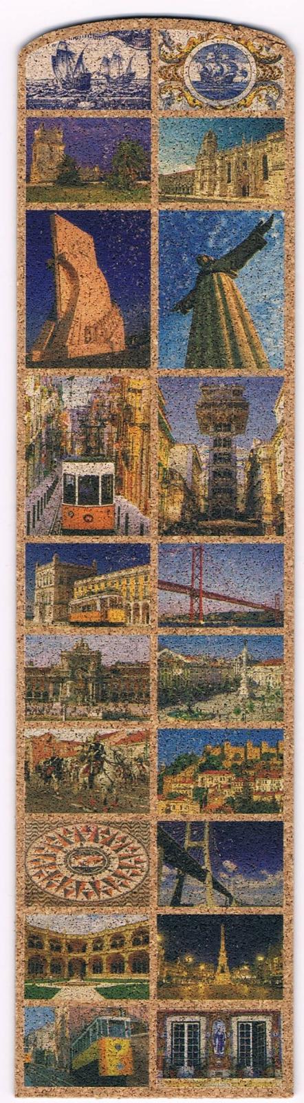 Portuguese Landmarks and Lisbon Photo-Mosaic Cork Bookmark