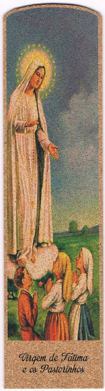 Our Lady of Fátima and Three Shepherd Children Cork Bookmark