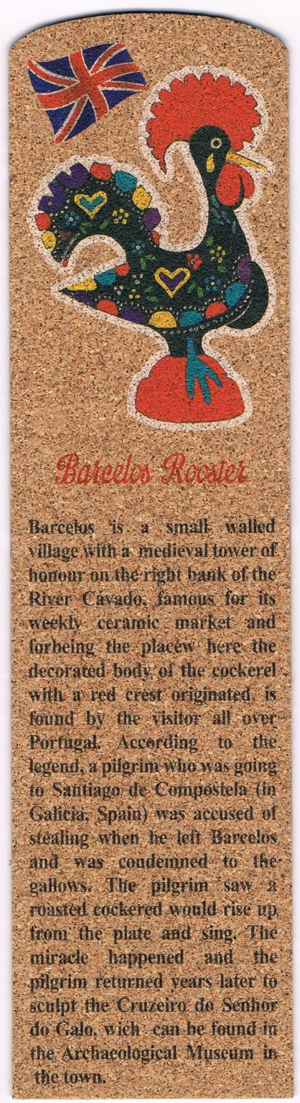 Galo de Barcelos Legend in English Cork Bookmark