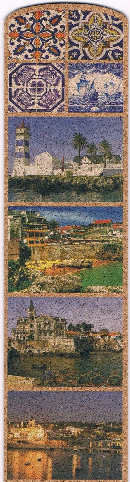 Cascais Coastal Landscapes and Azulejos Cork Bookmark
