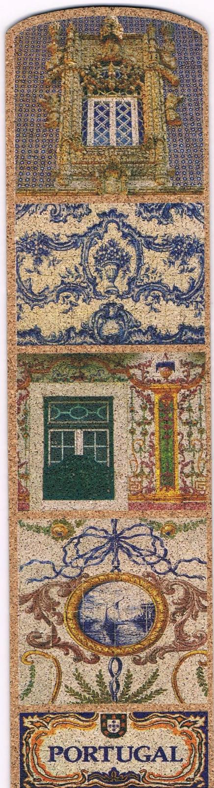 Portuguese Azulejo Windows and Sailing Ship Cork Bookmark