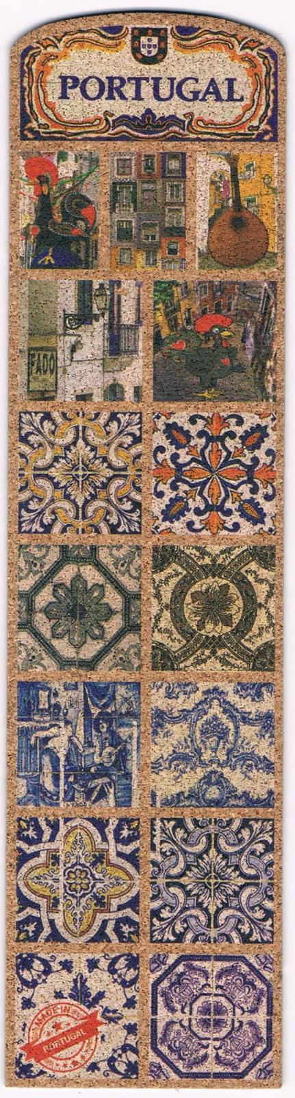 Portuguese Roosters, Fado and Azulejo Collage Cork Bookmark
