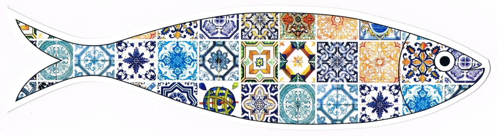 Portuguese Multicolour Tile Patchwork Sardine-Shaped Premium Bookmark