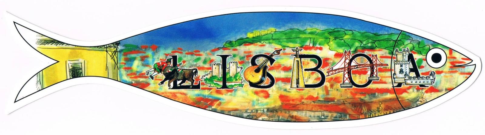 Lisboa City Illustrations Sardine-Shaped Premium Bookmark