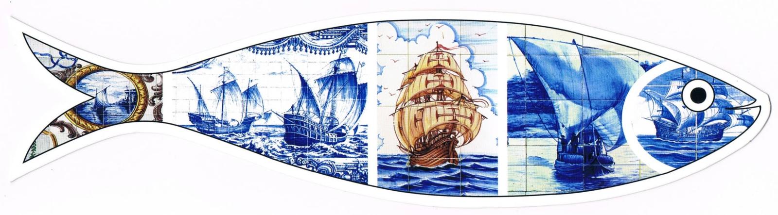 Portuguese Historical Sailing Ships Sardine-Shaped Premium Bookmark