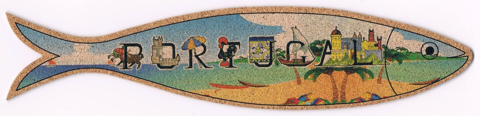 Portugal Symbols and Landmarks Sardine-Shaped Cork Bookmark