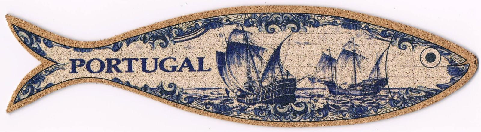 Portuguese Sailing Ships Sardine-Shaped Cork Bookmark