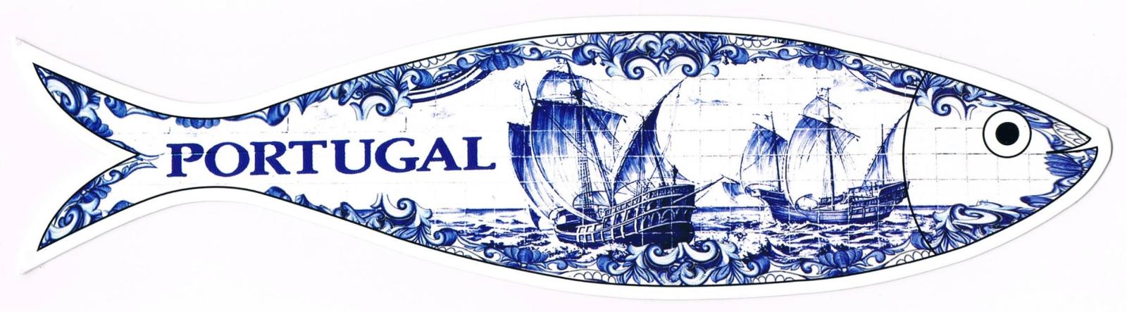 Portuguese Caravels Blue Azulejo Sardine-Shaped Premium Bookmark