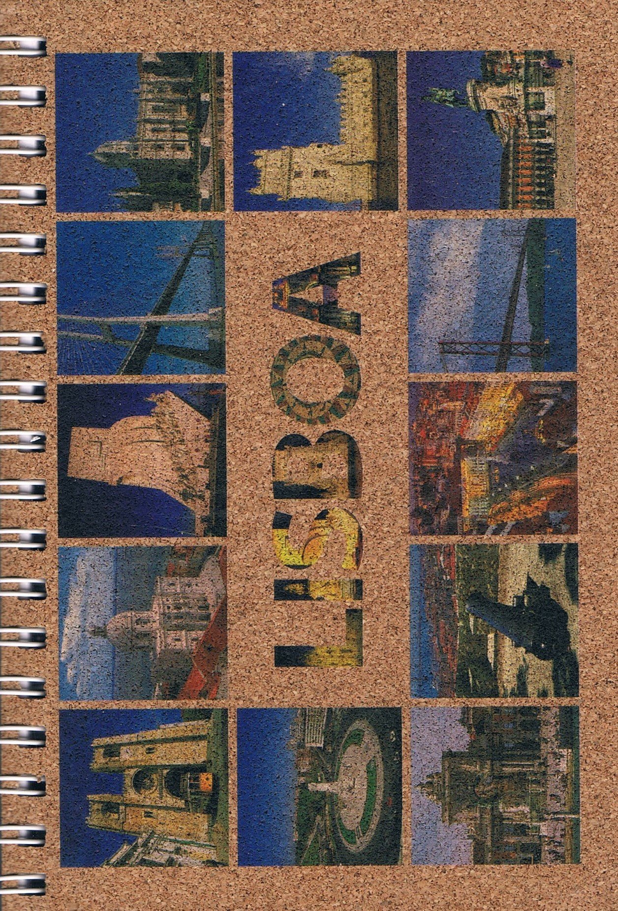 Lisboa Landmarks Mosaic Cork-Cover Spiral Notepad