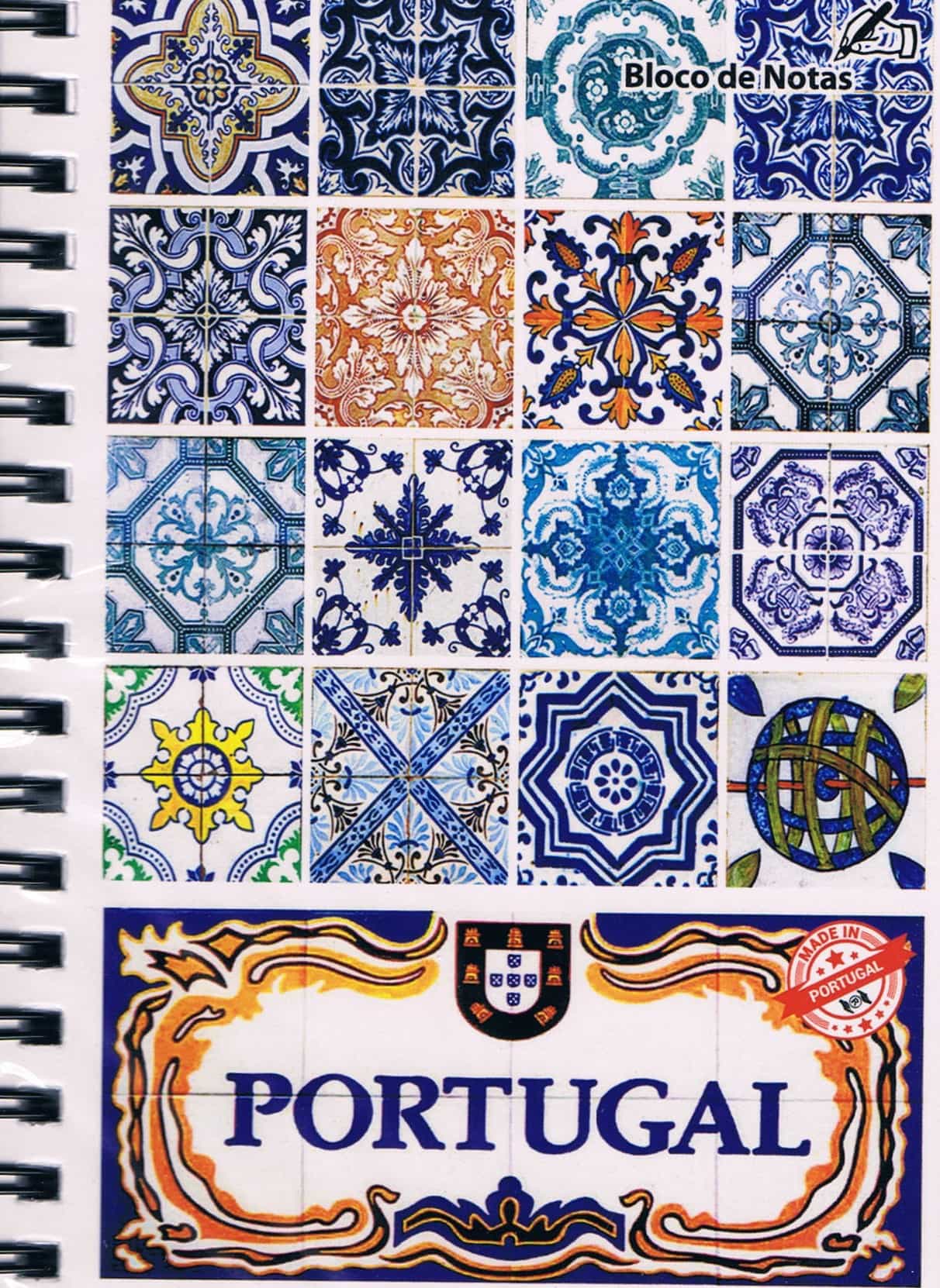 Traditional Portuguese Blue Azulejos Premium Spiral Notepad