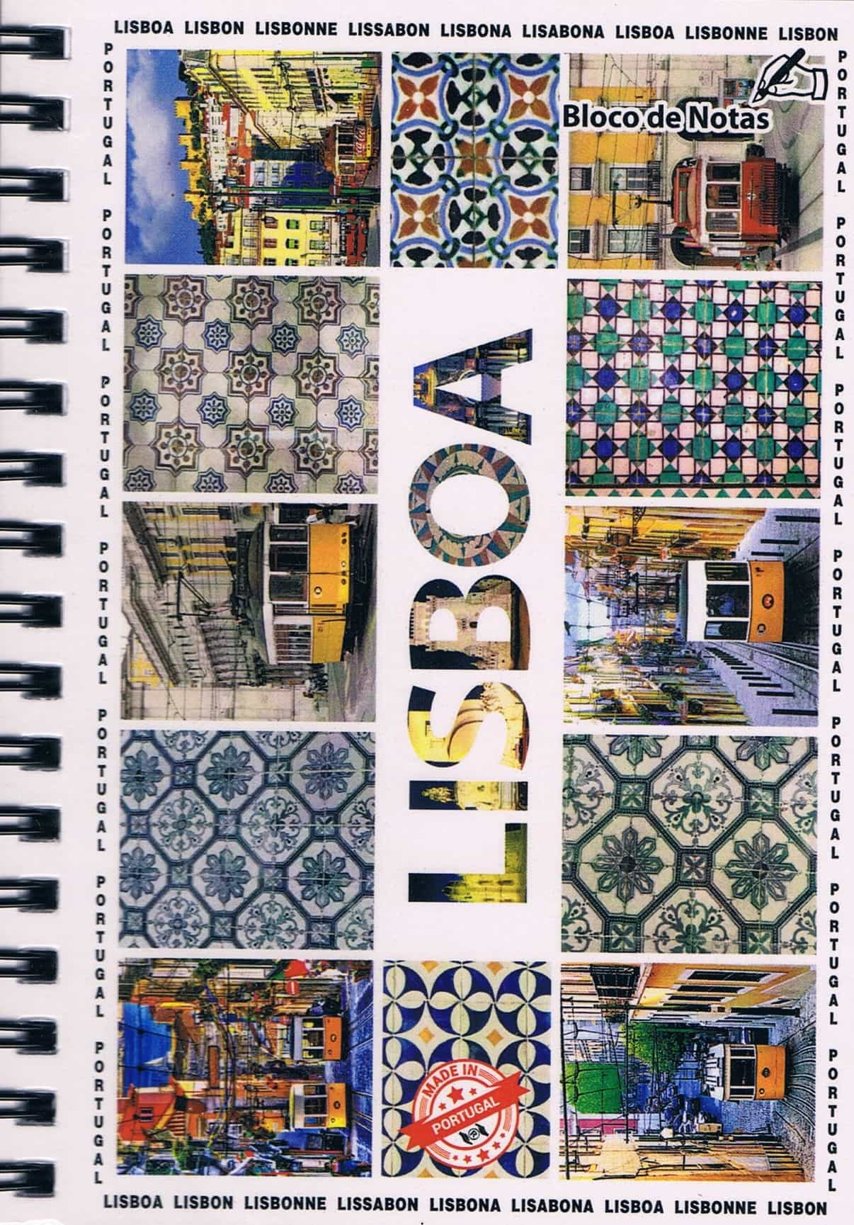 Lisboa Tram & Azulejo Mosaic Premium Spiral Notepad