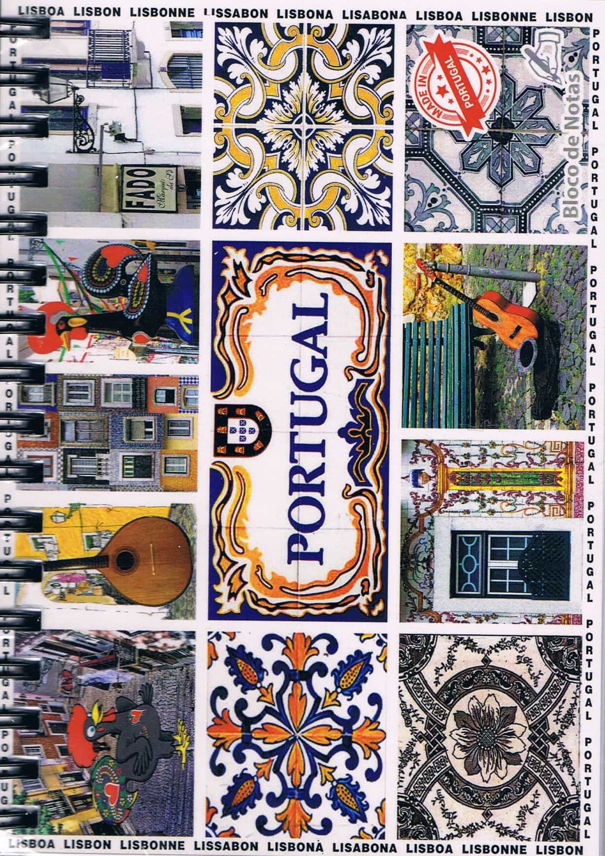 Portugal Azulejo & Heritage Collage Premium Spiral Notepad