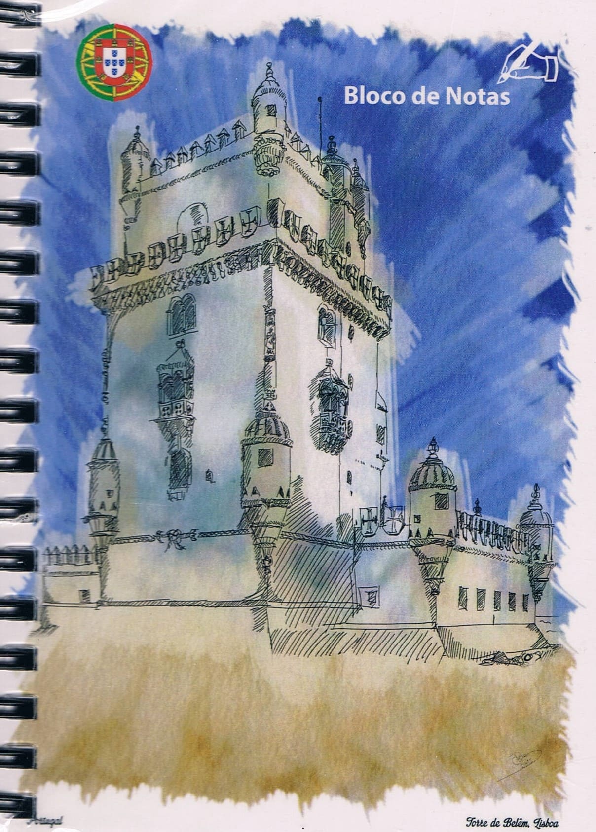 Belém Tower Watercolour Premium Spiral Notepad