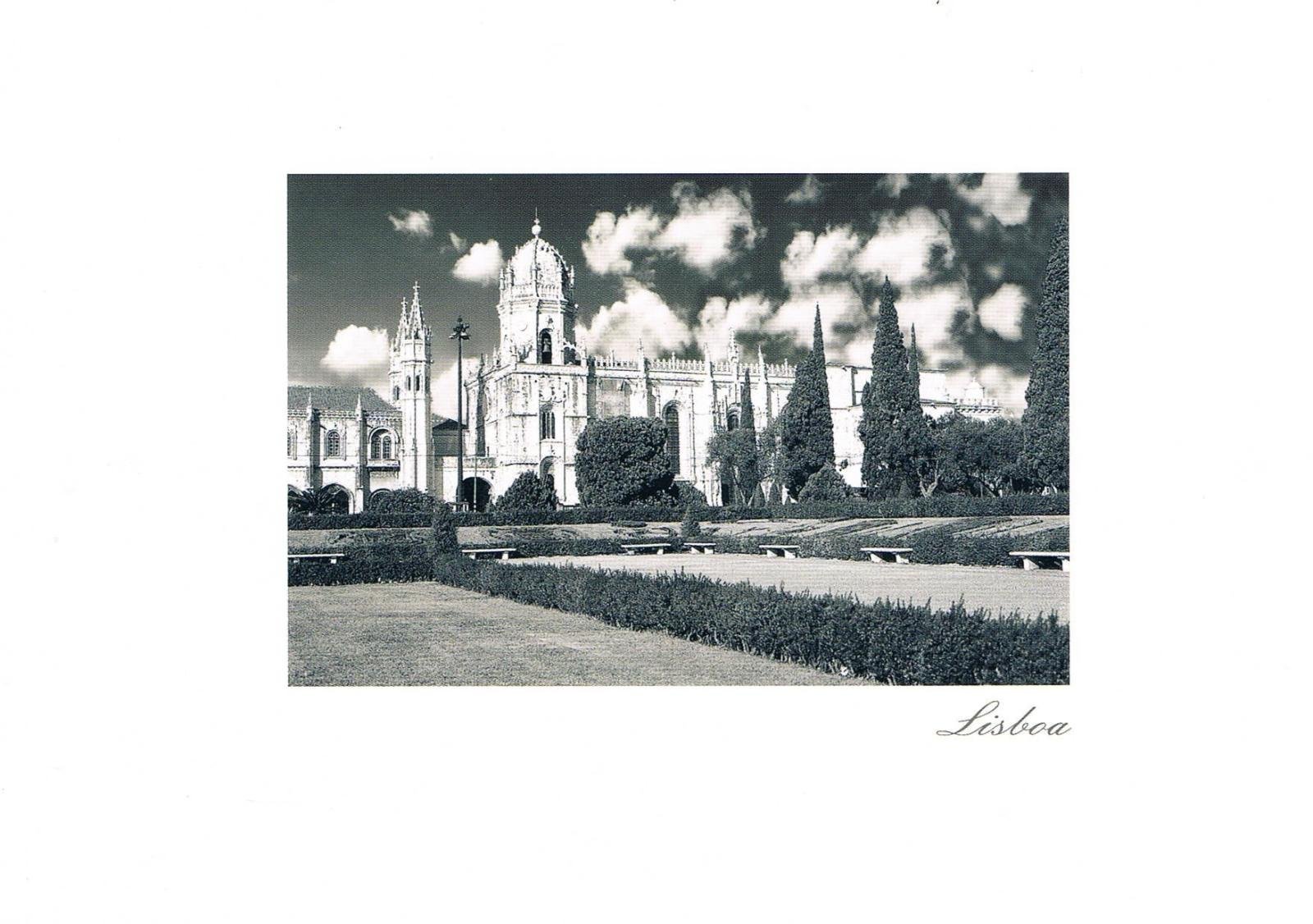 Jerónimos Monastery and Gardens Lisbon Monochrome Premium Postcard