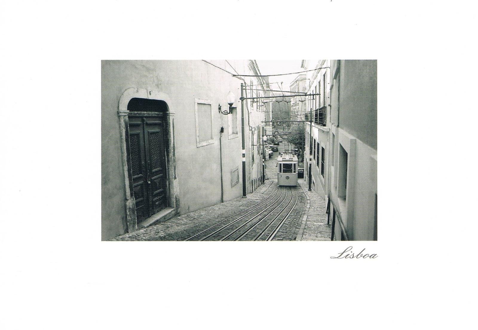 Lavra Funicular Lisbon Narrow Street Premium Postcard