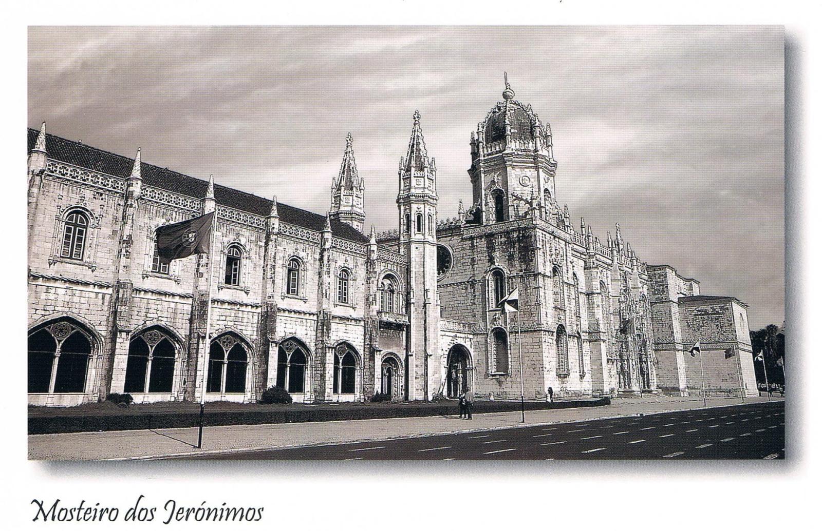 Jerónimos Monastery Lisbon Monochrome Premium Postcard