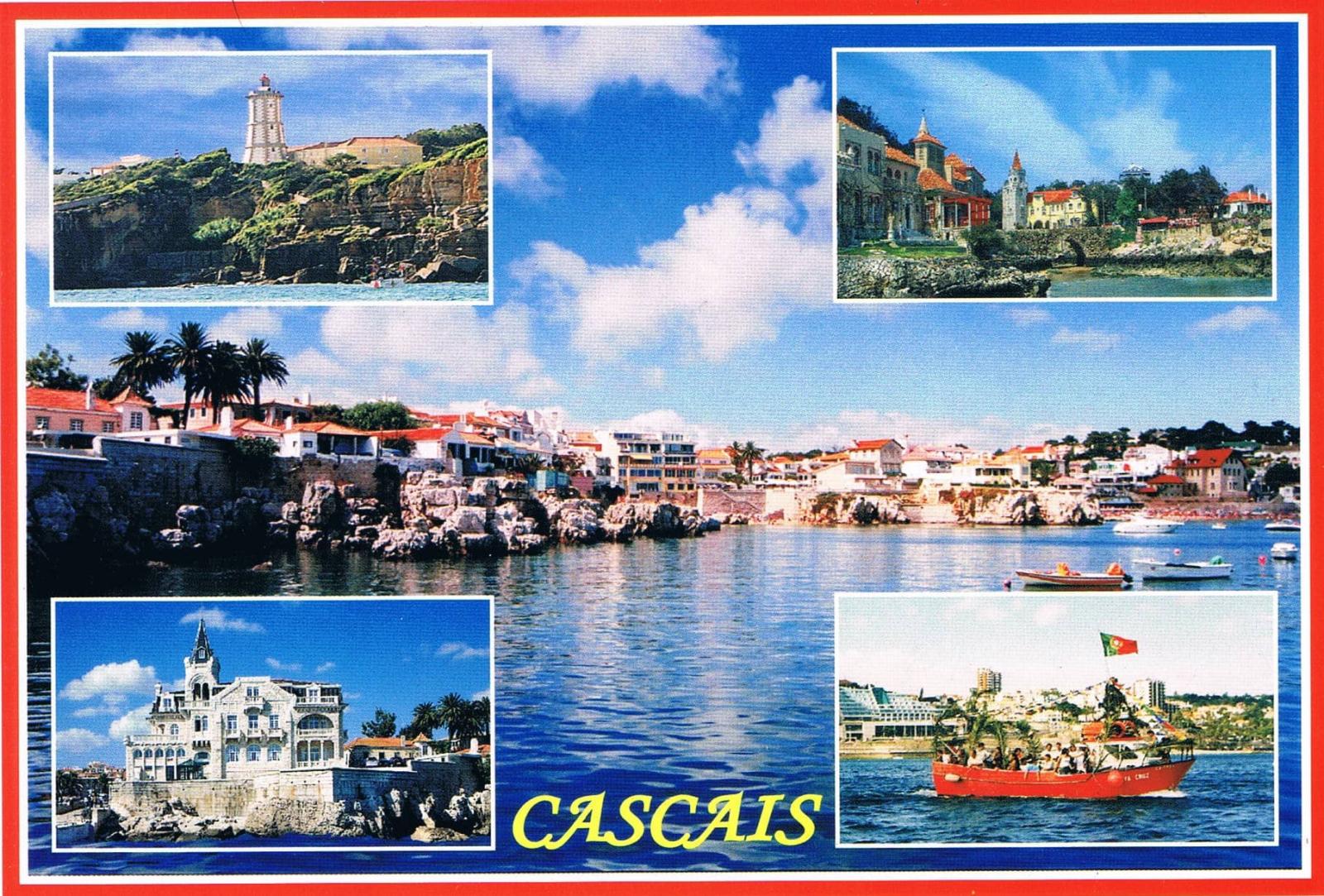 Cascais Harbour and Historic Landmarks Multi-View Premium Postcard
