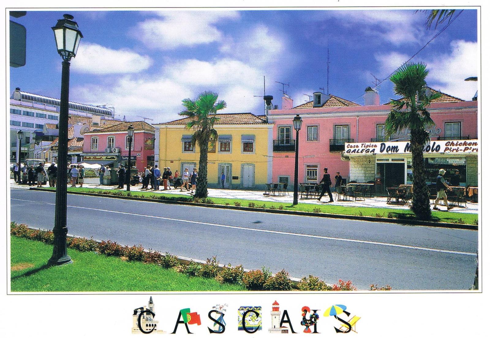 Cascais Avenida dos Combatentes Colourful Buildings Premium Postcard