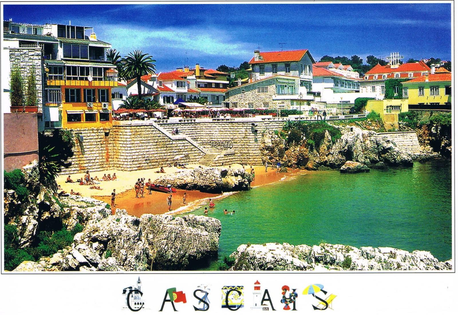 Praia da Rainha Cascais Rocky Cove Premium Postcard