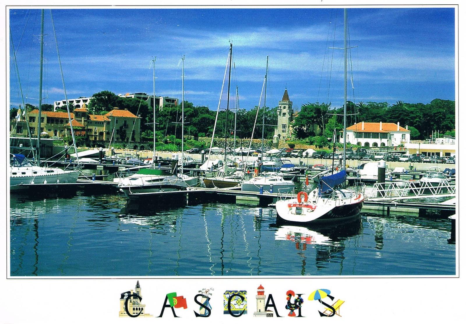 Cascais Marina Sailboats and Waterfront Premium Postcard