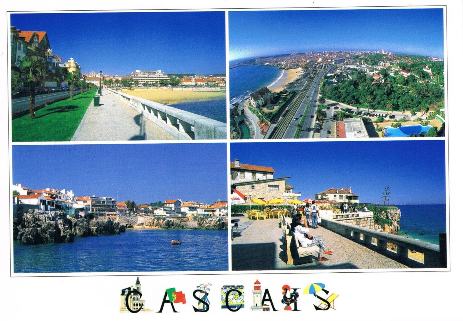 Cascais Coast and Town Four-Scene Premium Postcard