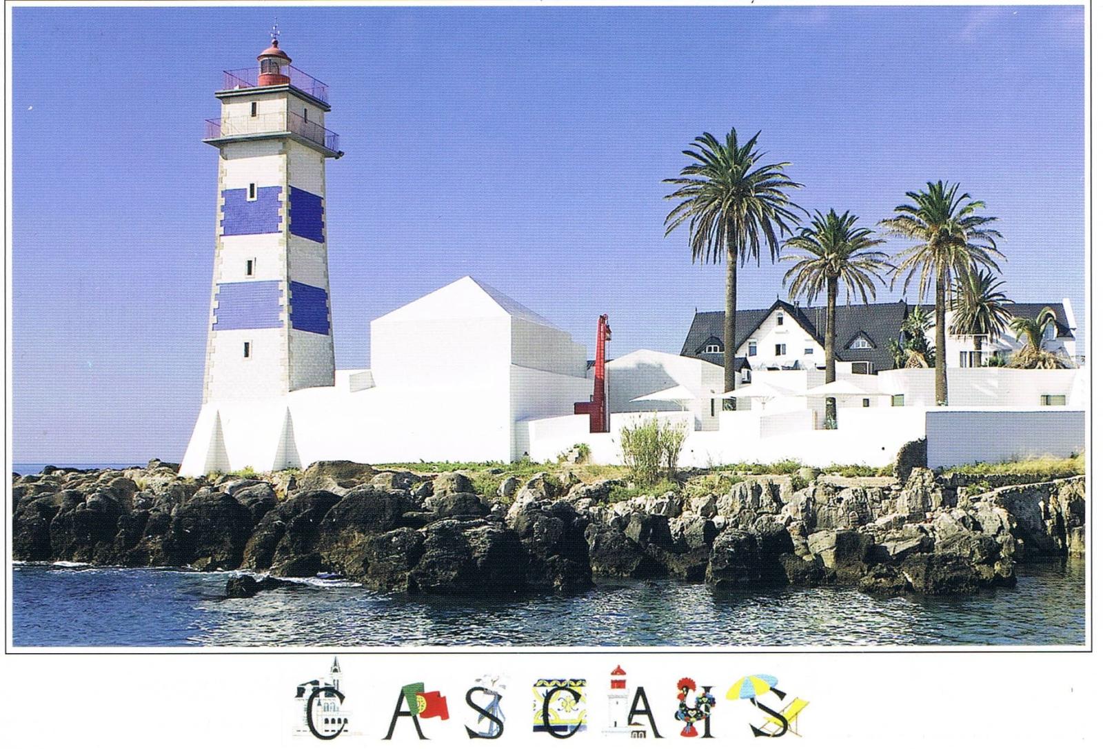 Santa Marta Lighthouse Striped Tower Cascais Premium Postcard