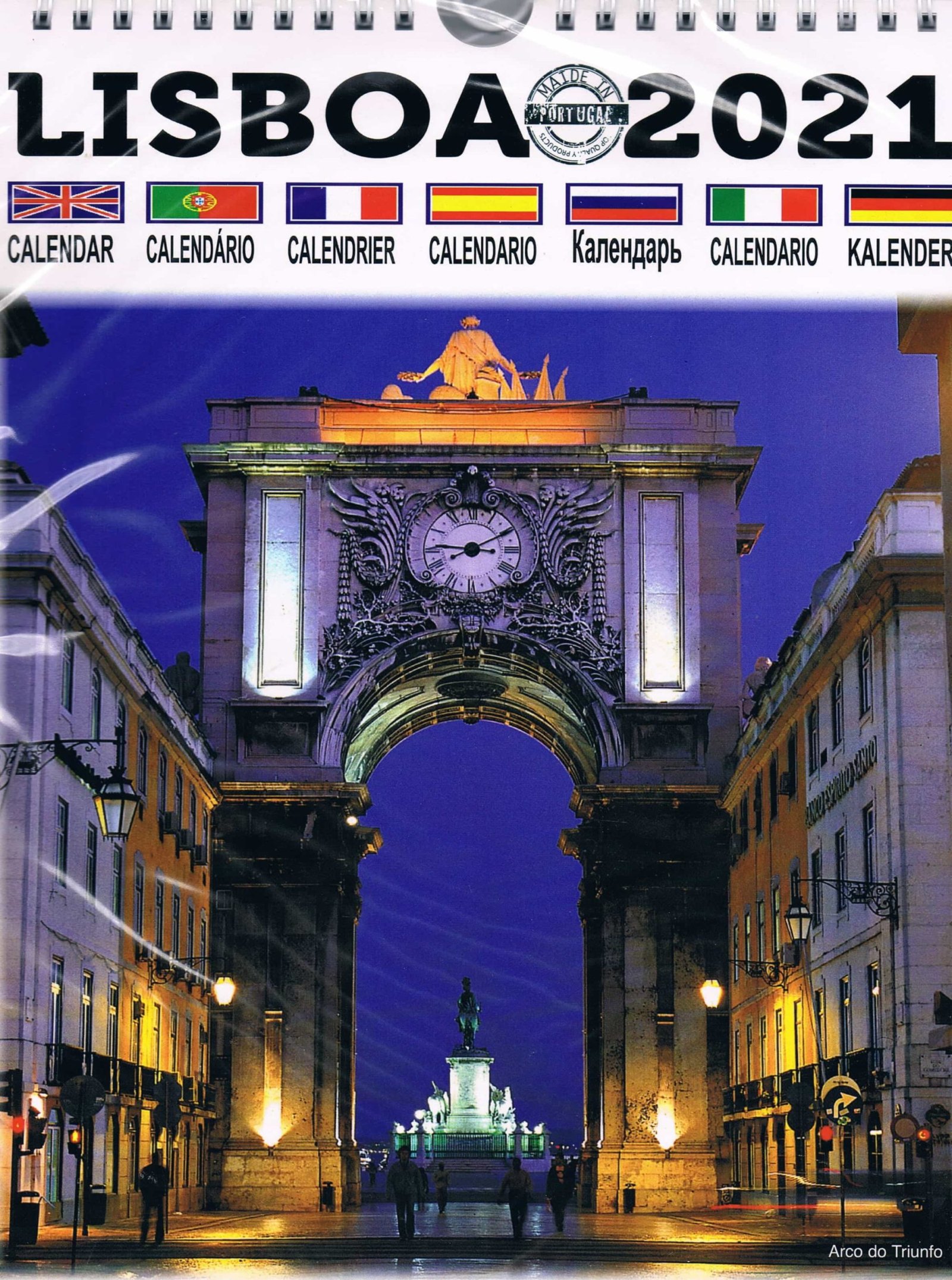 Rua Augusta Arch Lisbon Wall Calendar 2021