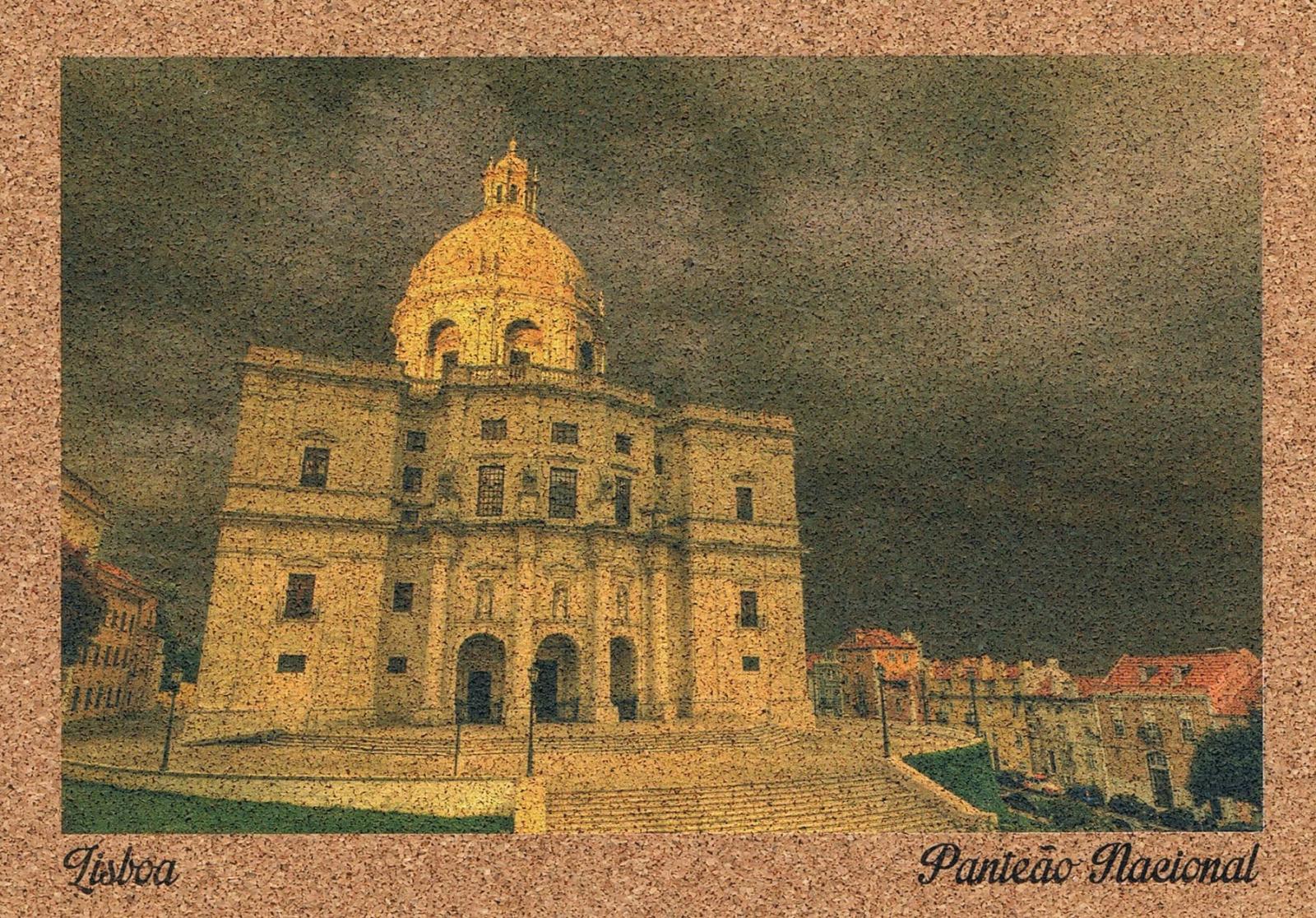 National Pantheon Lisbon Illuminated at Dusk Cork Postcard