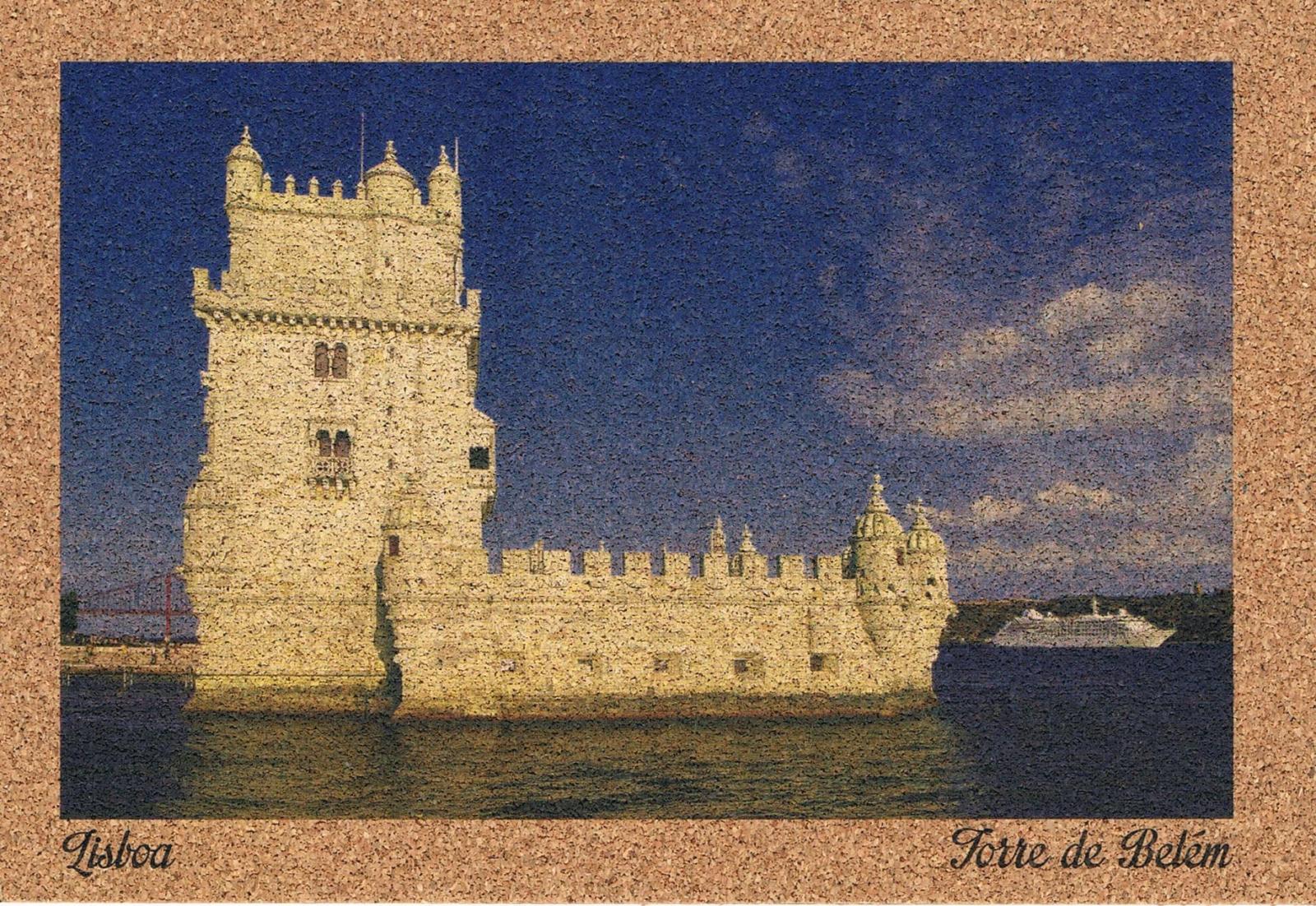 Belém Tower beside the Tagus River Cork Postcard