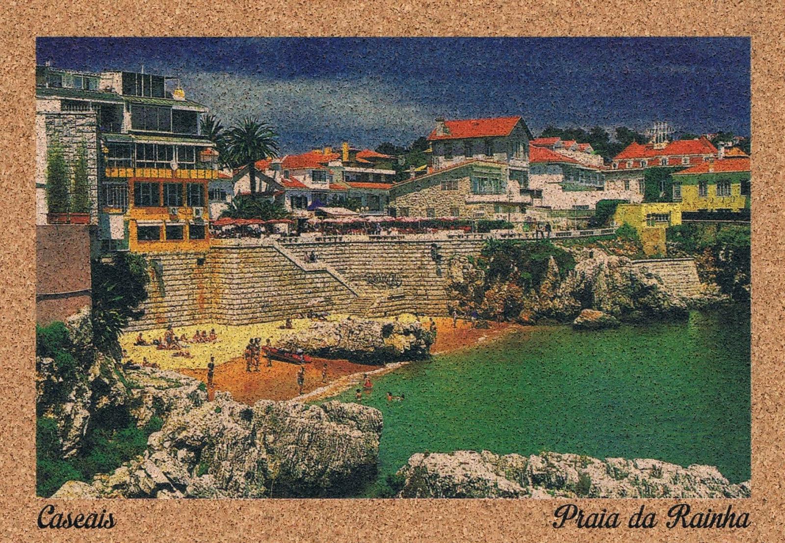 Praia da Rainha Cascais Rocky Cove Cork Postcard