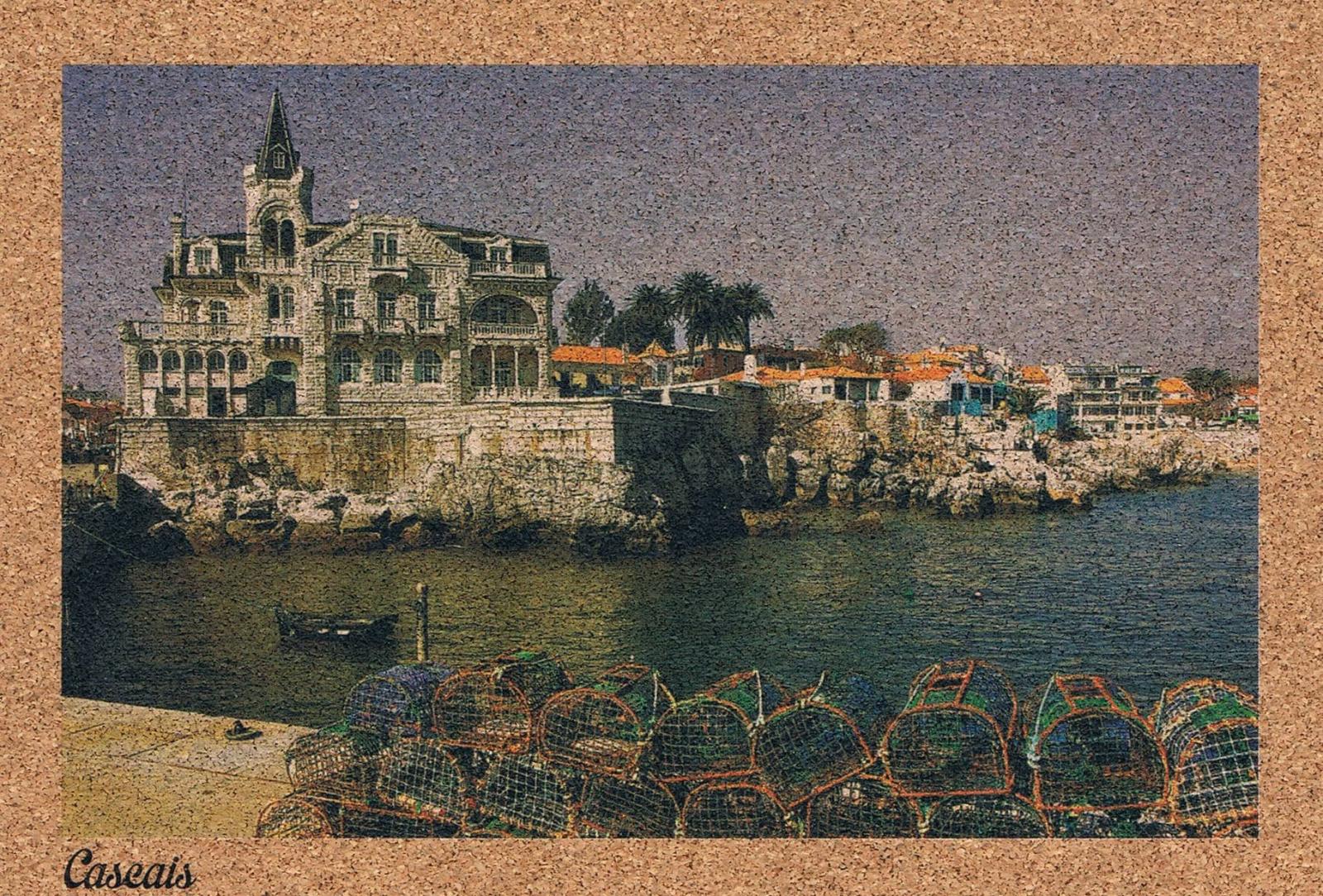 Cascais Waterfront Palace and Fishing Traps Cork Postcard