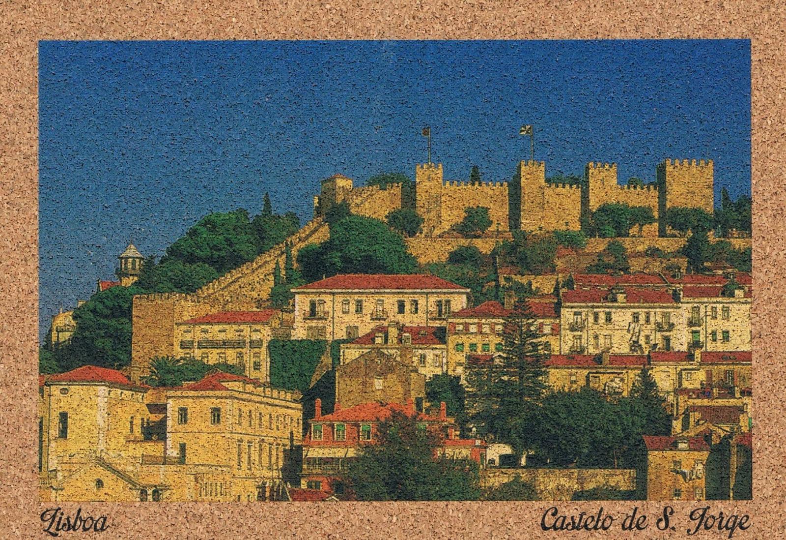 São Jorge Castle Above Lisbon Rooftops Cork Postcard