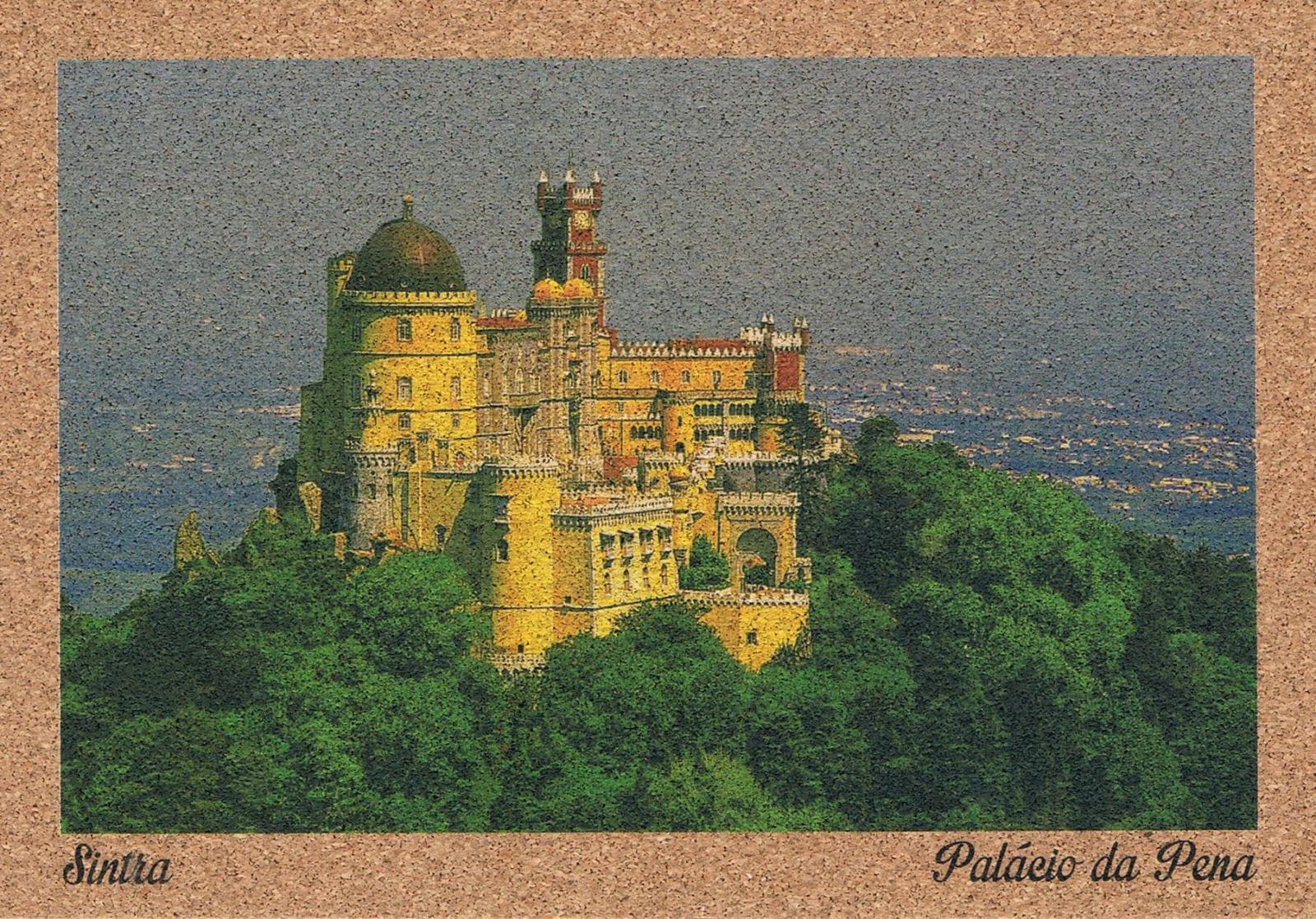 Pena Palace Above the Forest in Sintra Cork Postcard