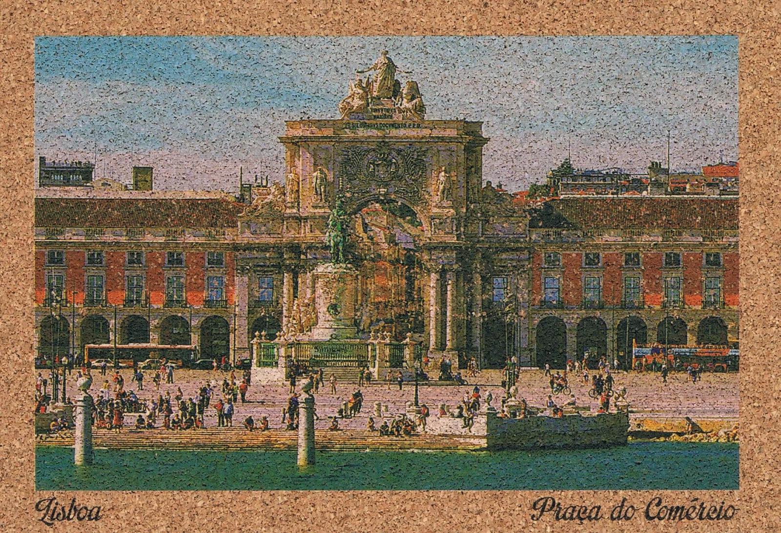 Rua Augusta Arch at Praça do Comércio Cork Postcard