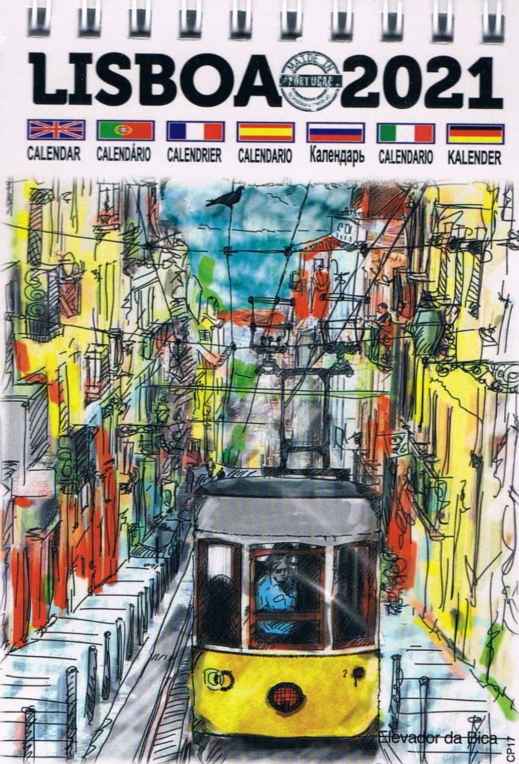 Painted Lisbon Tram Desk Calendar 2021 — CP-17