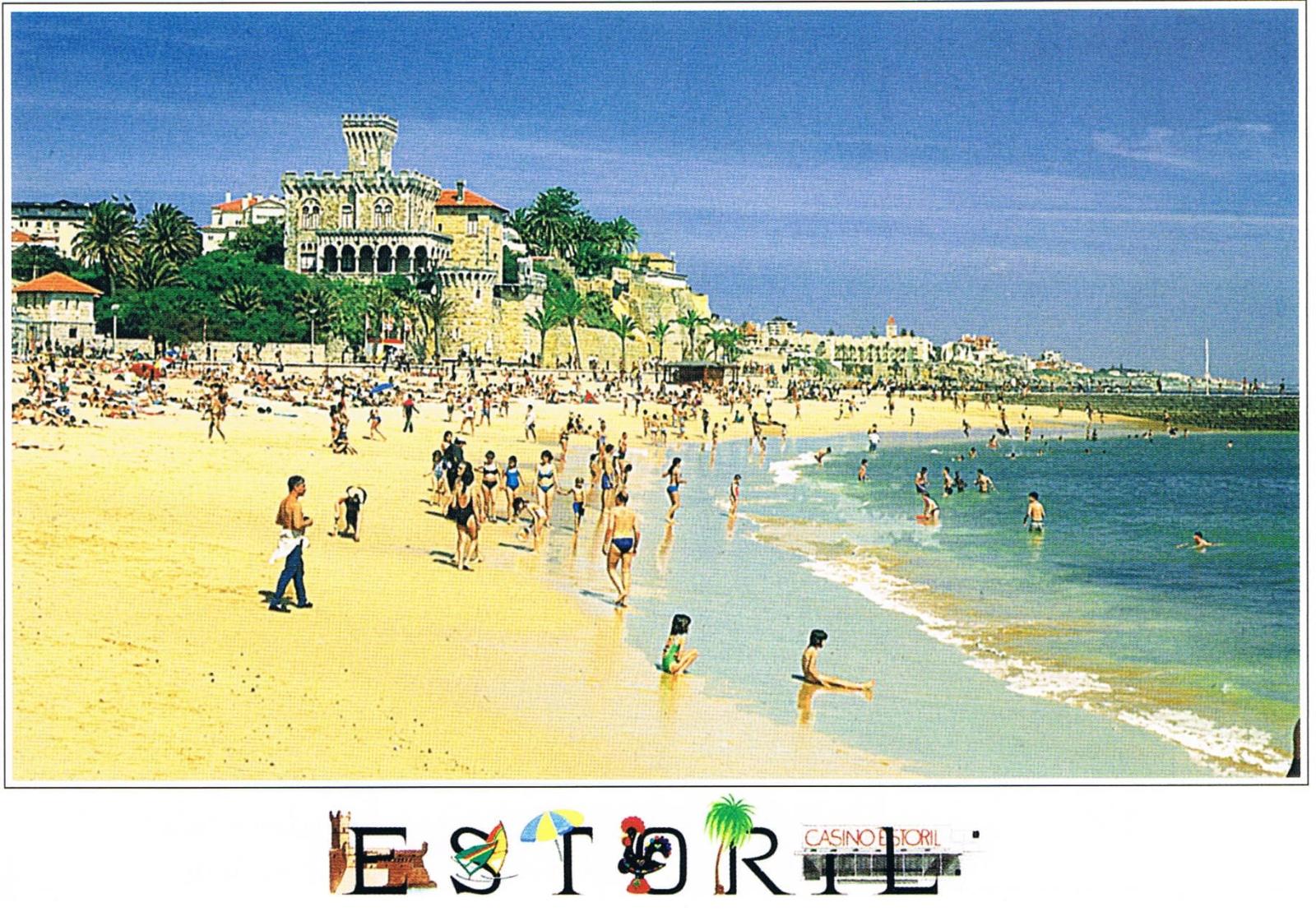 Tamariz Beach and Seafront Estoril Premium Postcard