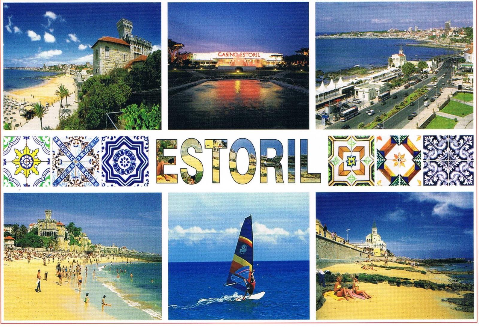 Estoril Beaches, Casino and Coastal Views Collage Premium Postcard